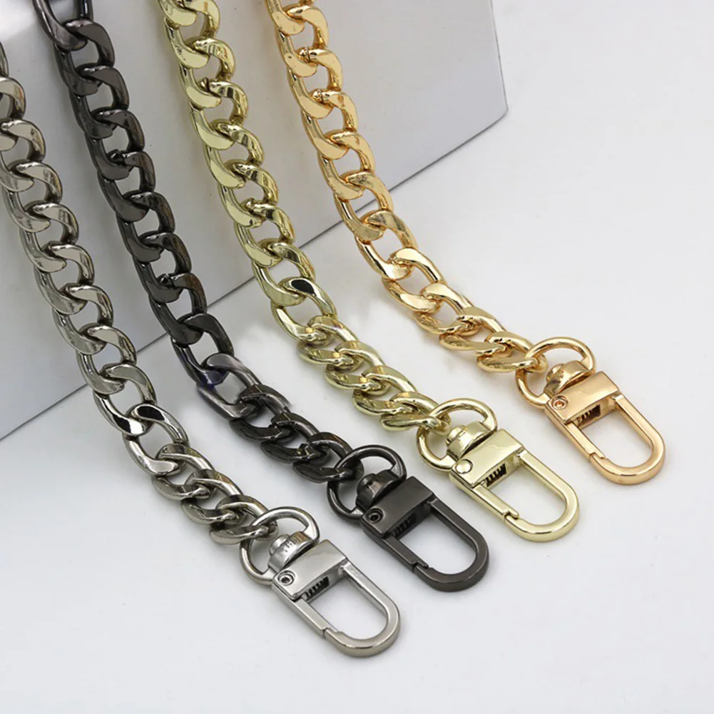 120cm Metal Chain for Shoulder Bags Handbag Handle Silver Gold DIY Belt For Bag Straps Double woven Iron Chain Bag Accessories