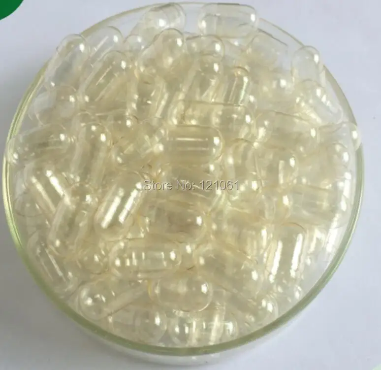 

00# Short and fat Empty Capsule 1,000pcs!Clear -Clear fat and short gelatin empty capsules(Joined or Seperated capsules)