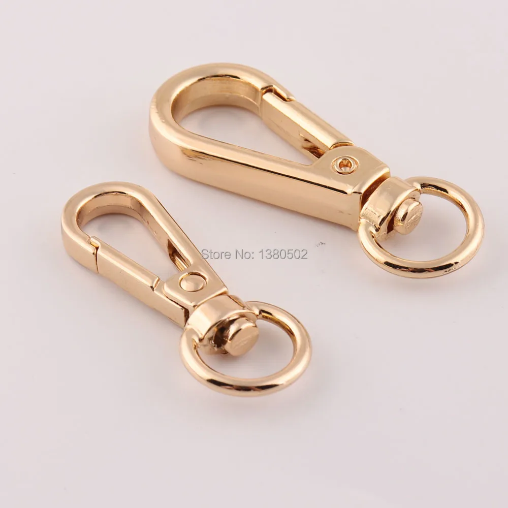 10PCS/lot 40/48mm light gold color Swivel Snap Hook clasp  buckle Key Ring diy hardware accessories