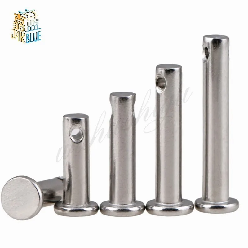 M6, M8, M10 Gb882 304 Stainless Steel Flat Head Socket Shank Cylindrical Hole Round Pin Shaft Holes With Flat Ends