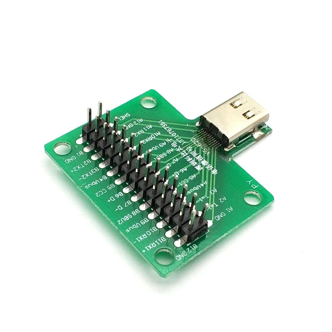 USB 3.1 Type C Connector 24 Pins Female Socket Receptacle Adapter To Connection Wire & Cable 24P PCB Board Support