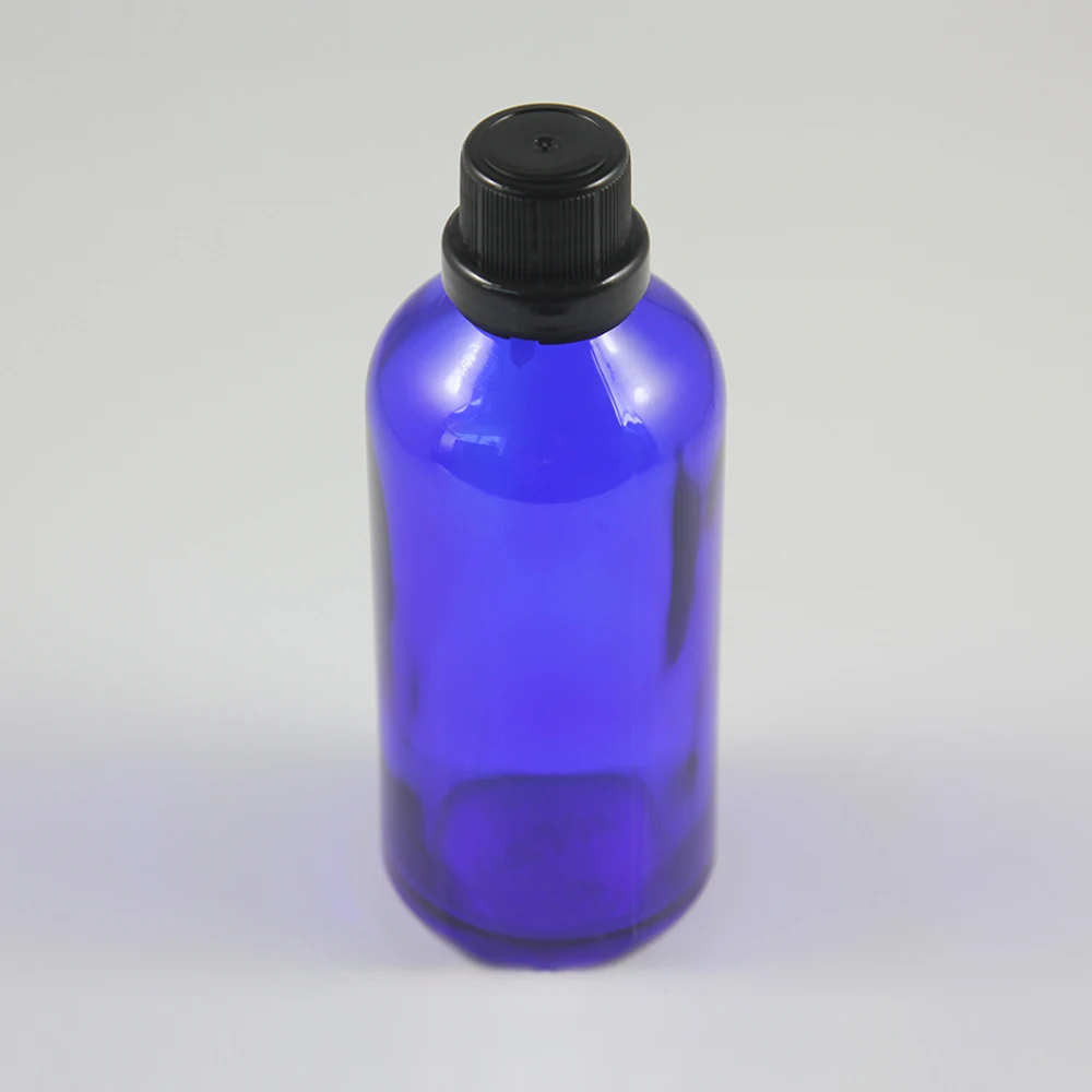 

100ml refillable dropper glass bottle with plastic lid, essential oils makeup cosmetic packaging