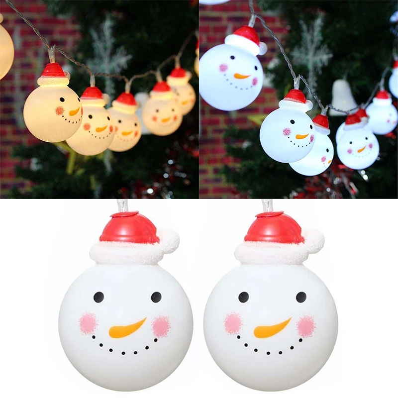 

Newest 10-LED Snowman Fairy String Light Bulb Battery Xmas Tree Party Wedding Decor
