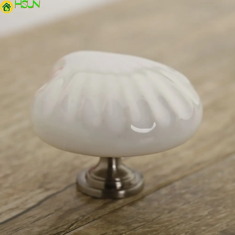 

White Shell Ceramic Knobs Dresser Pulls Handle Drawer Knob White Cupboard Knobs Kitchen Cabinet Handle Furniture Hardware