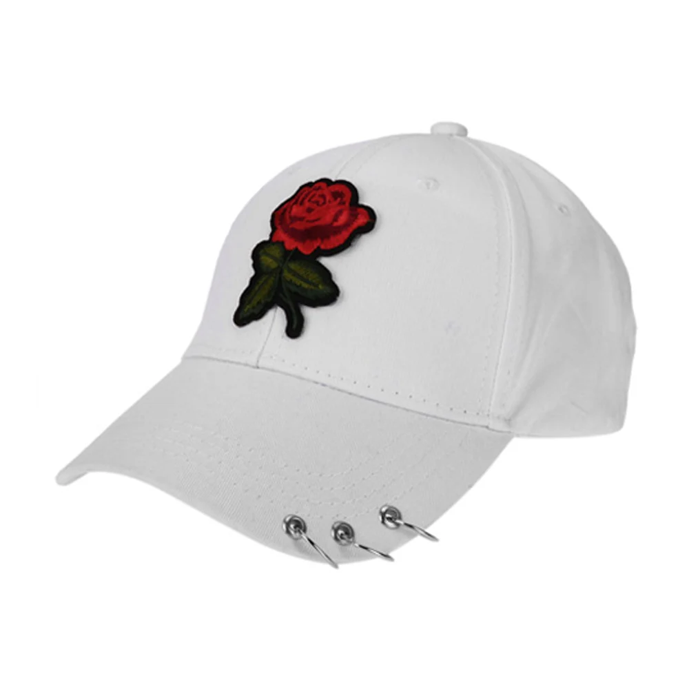 Women Men Hip Hop Kpop Snapback Baseball Cap Rose Flower With Rings Sport Dancing Travel Dad Hat Caps Streetwear Adjustable