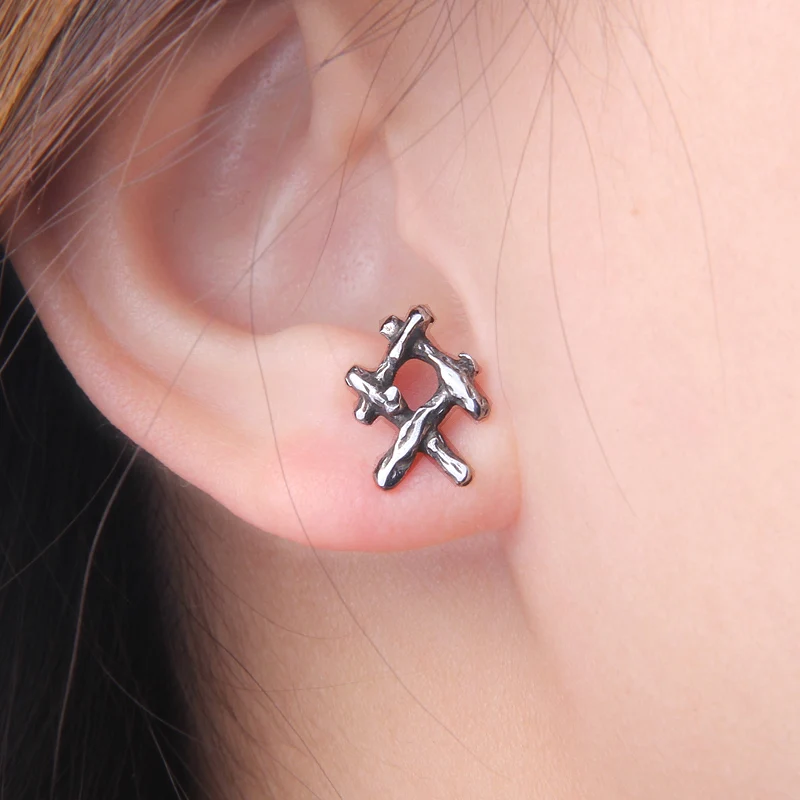 Dropshipping World premiere 316L stainless steel Viking Rune Studing Earring christmas gift for women 2pcs/lot