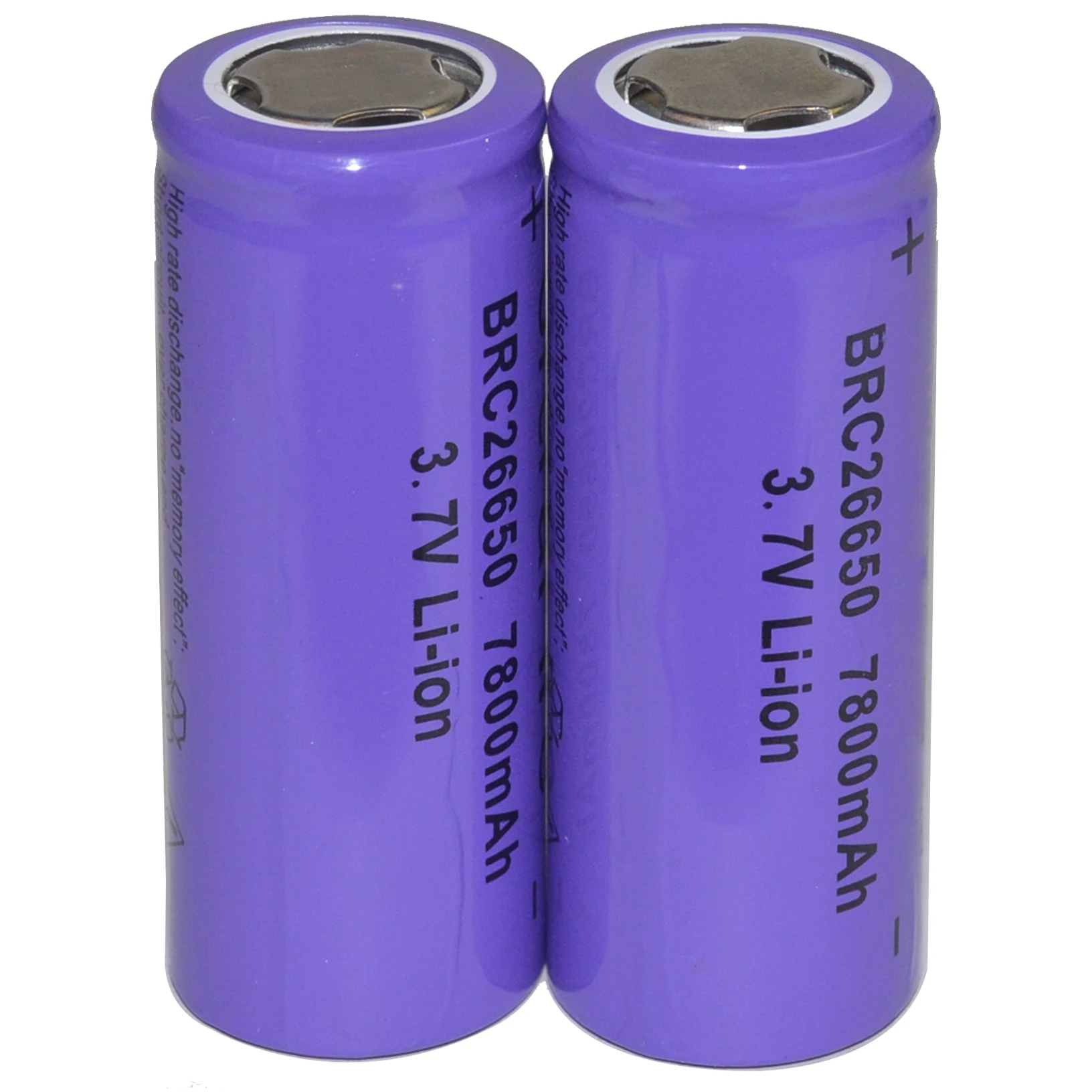 Batteria ricaricabile agli ioni di litio da 2 pezzi 26650 3.7V 7800mAh per torcia a LED viola USA Stock