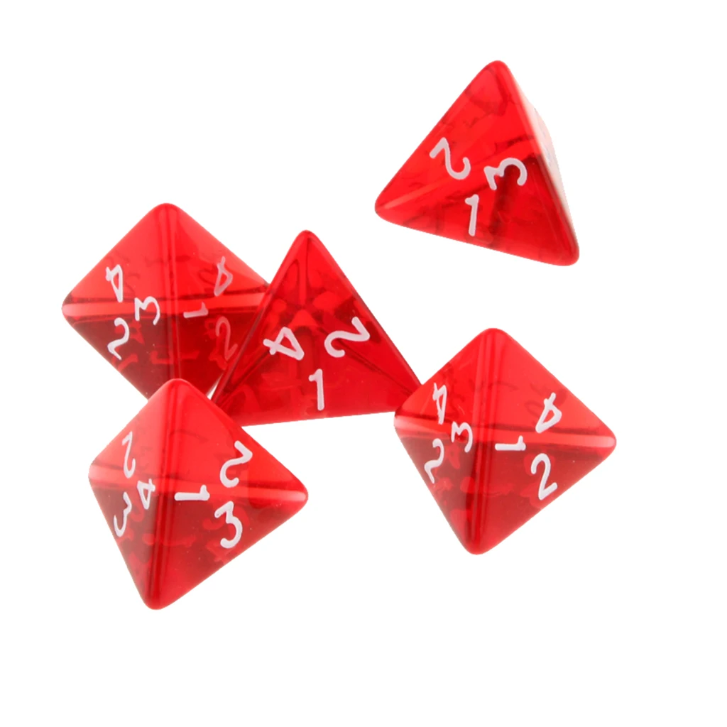 Multi-Sided Polyhedral Dice Set, D4, D & D, TRPG Game, colorido copo de acrílico, vermelho, 15 Gem