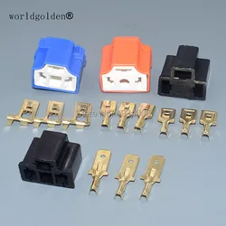 Worldgolden H4 Excellent heat corrosion resistance right&bend ceramic plastic type H4 bulb connector 3Pin 7.8mm female male H4