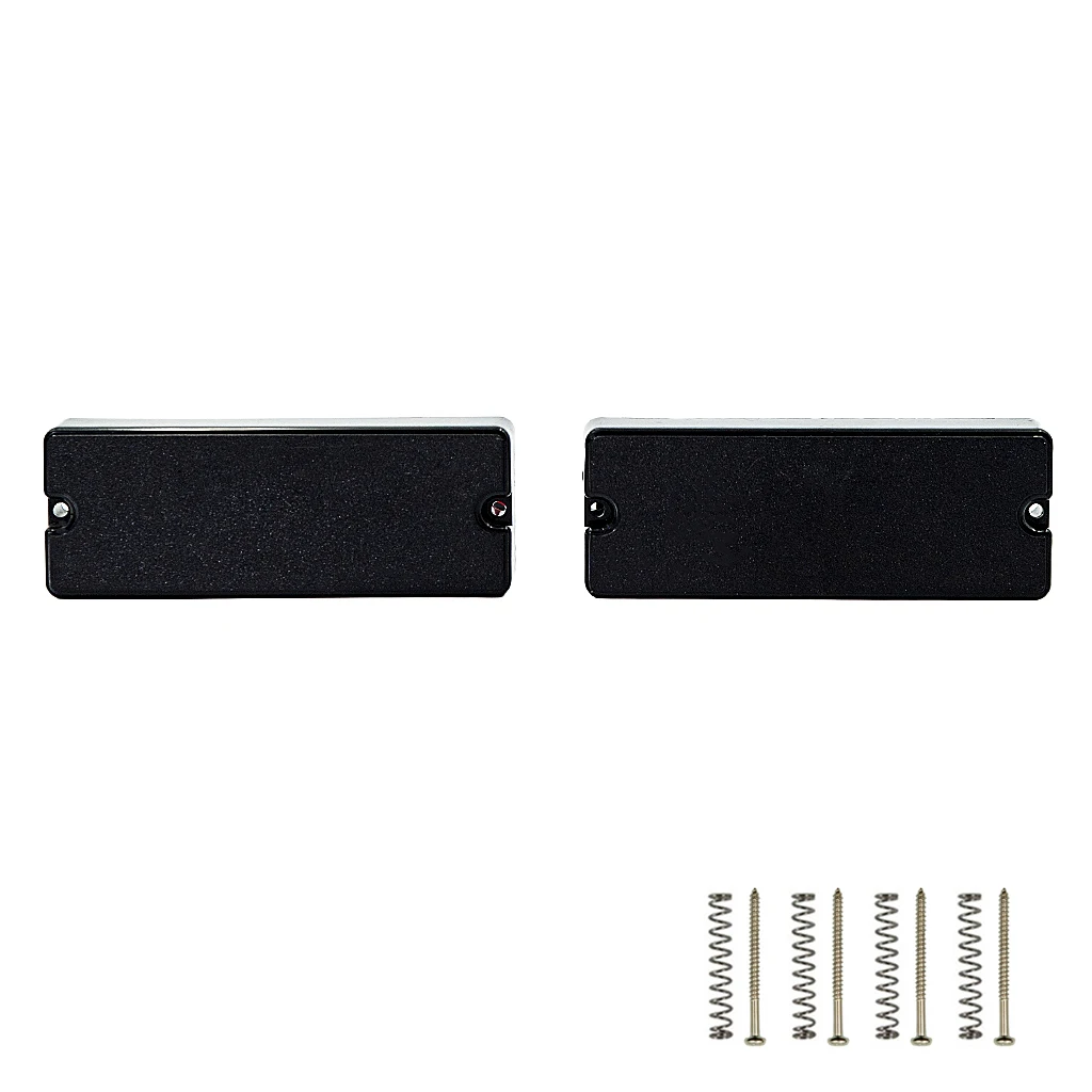 2Pcs Black Metal Open 5 Strings Bass Pickups Humbucker Double Coil Bridge Neck Pickup Set Luthier Tool