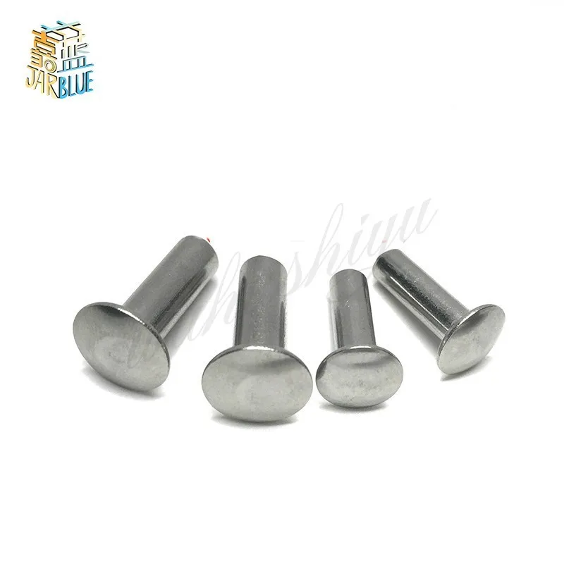 50PCS M4*4/5/6/8/9/10/12/1416/18/20/22/25  Aluminum Flat Round Head Half Hollow Shank Rivet Aluminum Rivet Nut