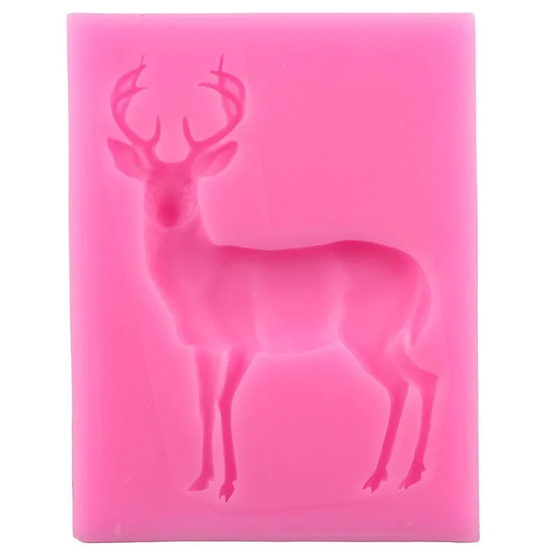 3D Deer Silicone Mold Polymer Clay Candy Chocolate Cookie Baking Mould Christmas Cupcake Topper Fondant Cake Decorating Tools