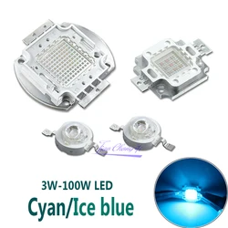 ハイパワー led シアン 490nm 氷電球 480nm チップ 3 ワット 5 ワット 10 ワット 20 ワット 30 ワット 50 ワット 100 ワット 480nm 490 nm アイスブルー diy cob led epileds