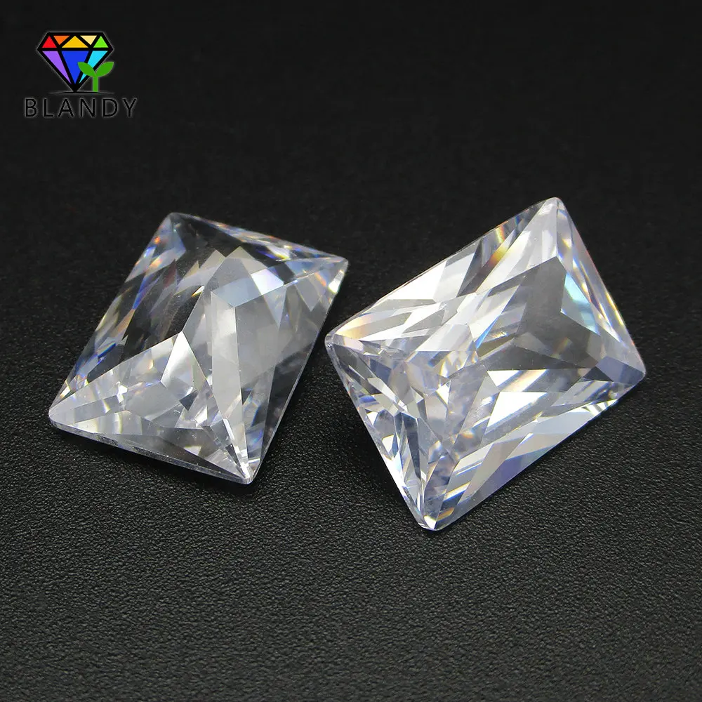 50pcs/lot 2x3mm~4x6mm Rectangle Cut Loose CZ Stone 5A Grade White Cubic Zirconia Stone Synthetic Gems For Fashion Jewelry