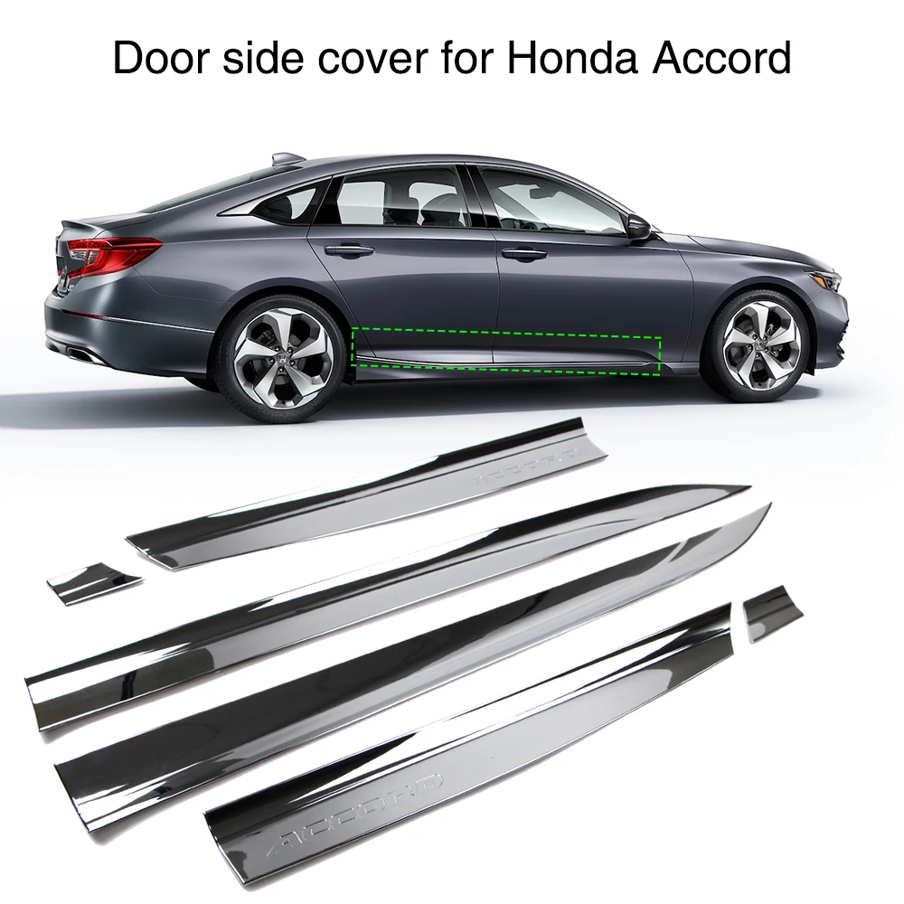 

For Honda Accord 2018 2019 Car Body ABS Chrome Door Side Cover Molding Trim Strip Exterior Guard 6Pcs