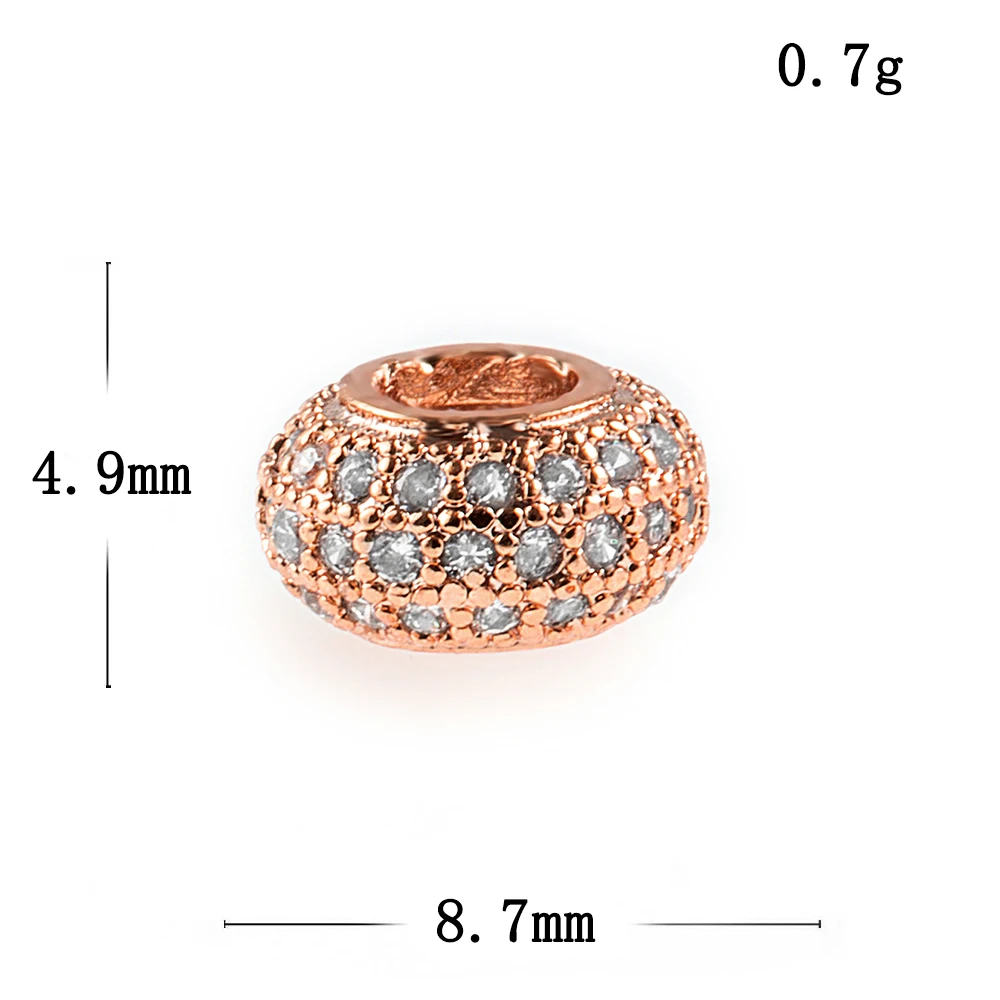 5*9mm High Quality Copper Cubic Zirconia Balls Beads Diy Jewelry MakingBracelet Necklace Accessories Finding Model Hole