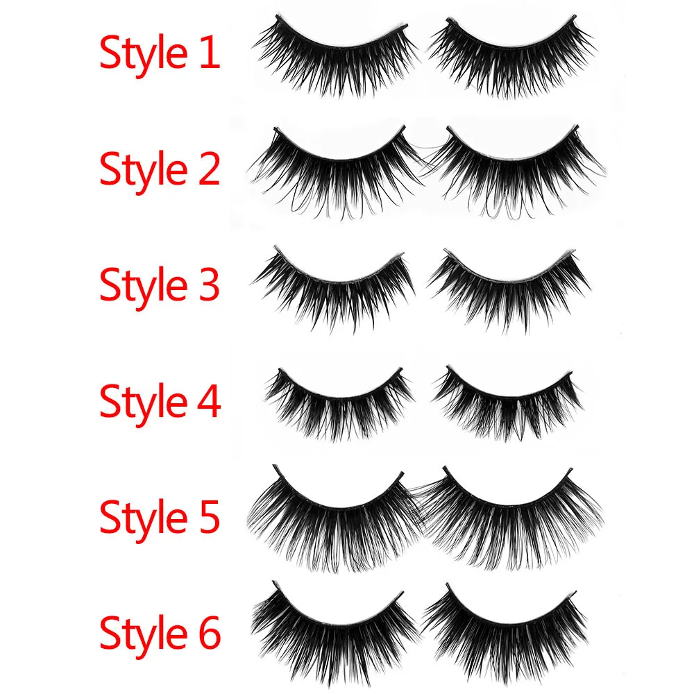 Kimcci 5 Pairs 3D Mink Eyelashes Natural Long False Mink Lashes Hand Made False Lashes 100% Cruelty free Lashes Reusable Cilia