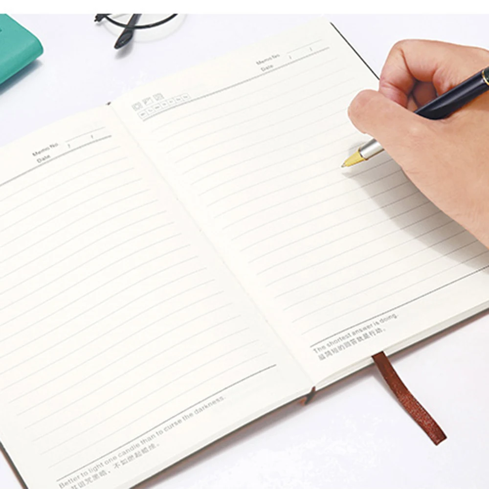 Thick Classic Notebook A5 Wide Ruled Soft Leather cover Writing Notebook 200 or 260 pages for Business  School ,Office,Home