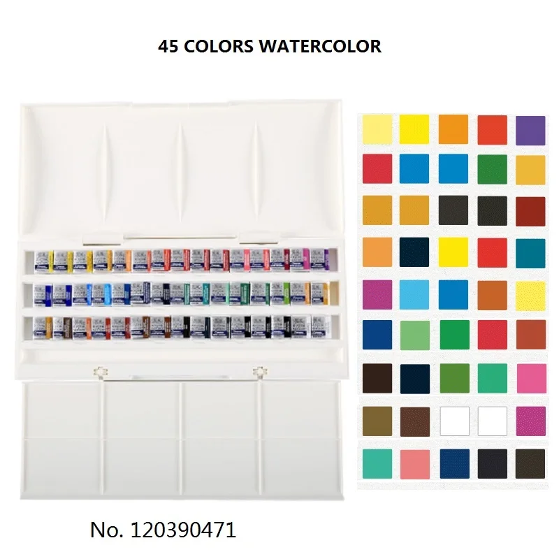 WINSOR&NEWTON Cotman portable solid watercolor paint 12/24/36/45 colors pigment art supplies drawing paint