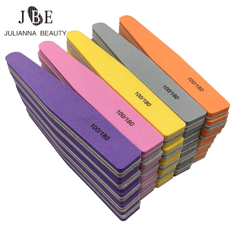 

50Pcs Double Side Sanding Washable Sponge 100/180 Nail Buffers Files Salon Manicure Set UV Gel Polisher Manikur Tools Wholesale