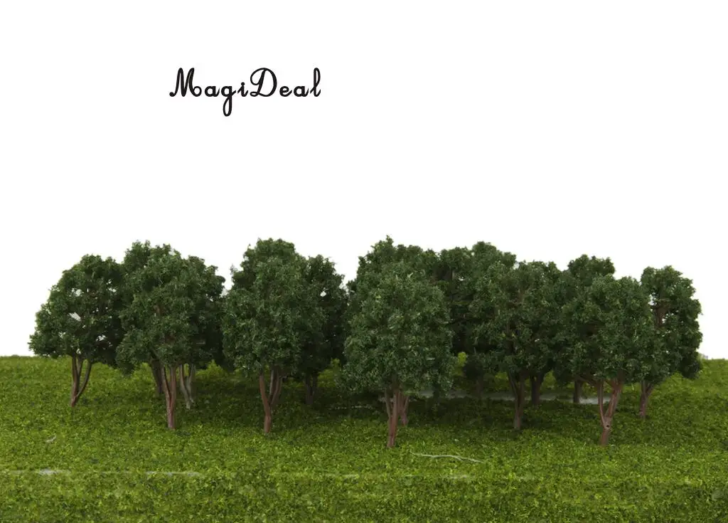Árboles decorativos para maqueta de tren – Verde oscuro 7,5 cm