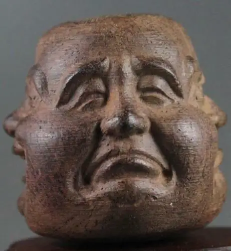 Collectibles Chinese Hand Carved Wooden Tibetan Buddhism Buddha Head Statues