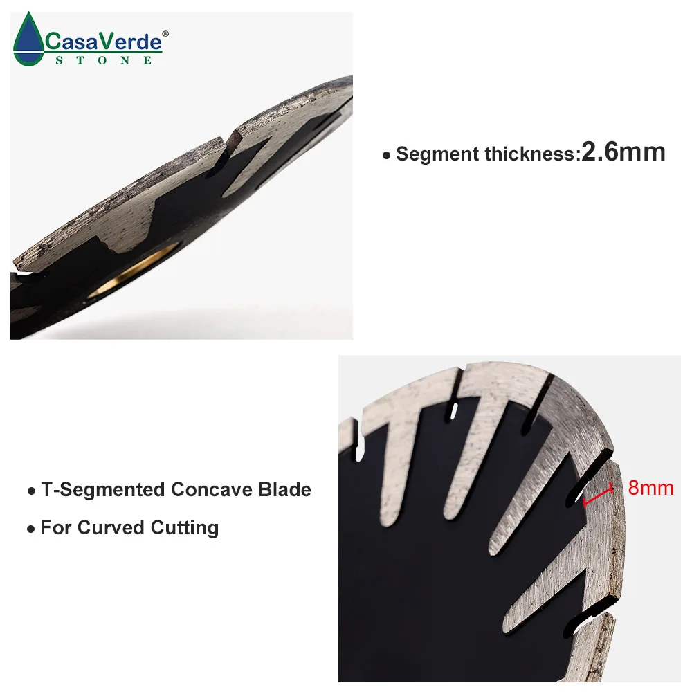 180mm T-Phân Đoạn Lõm Lưỡi Kim Cương Blade Cho Cong Cắt Turbo Rim 7 inch Cắt Đá Granite Kim Cương công cụ