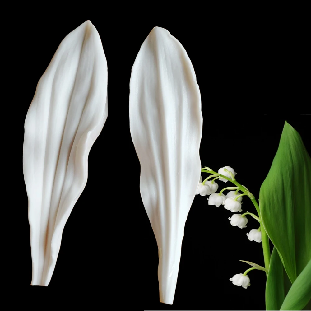 2Pcs Lily of the Valley Leaf Silicone Mold Fondant Mould Cake Decorating Chocolate Gumpaste  Sugarcraft, Kitchen Mould M2113