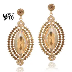 VEYO Luxury Hyperbole Horse eye Crystal Drop Earrings for Women Rhinestone Big Earings Fashion Jewelry