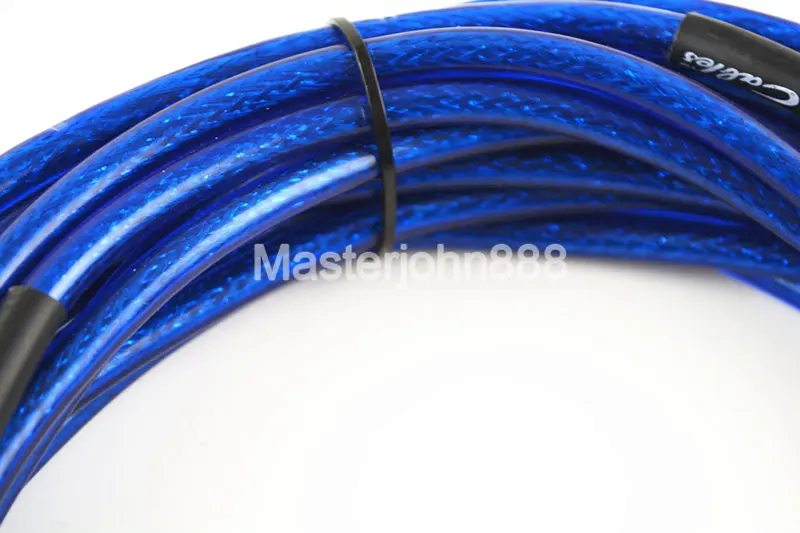 3/6/10m Red/Yellow/Green/Blue Transparent Electric Guitar Cable Amplifier Cable Instrument Cable Low Noise Shielded