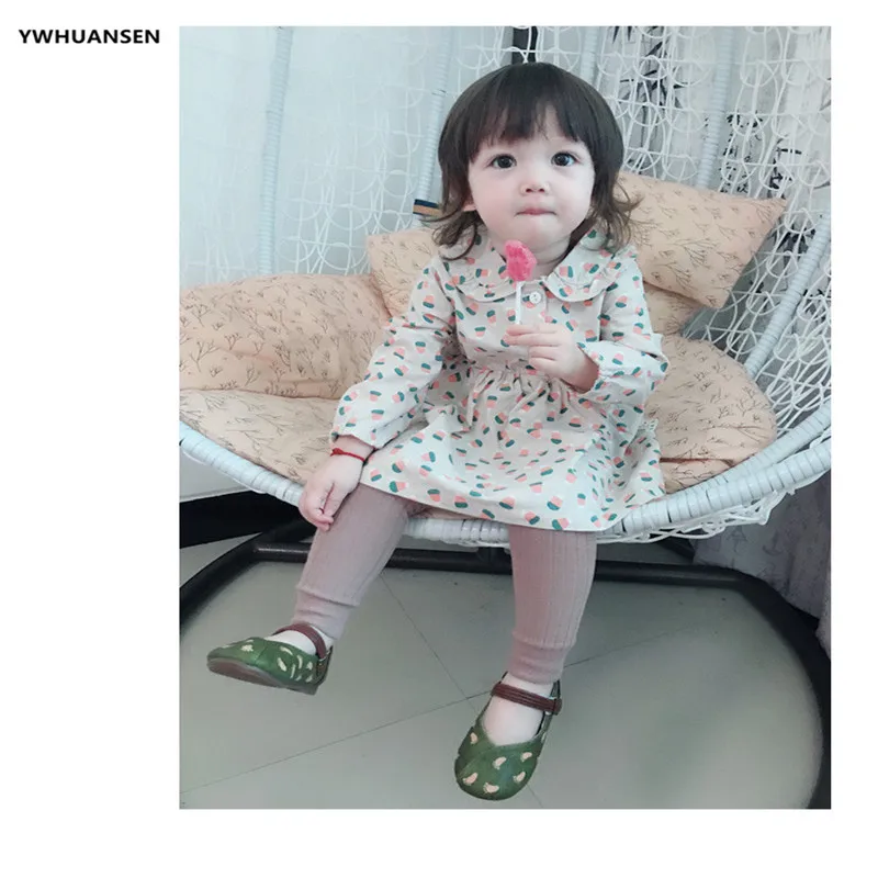 Ywhuansen 0-6t primavera outono listrado leggings da criança menina algodão infantil recém-nascido crianças strumphose malha calças magras para bebês