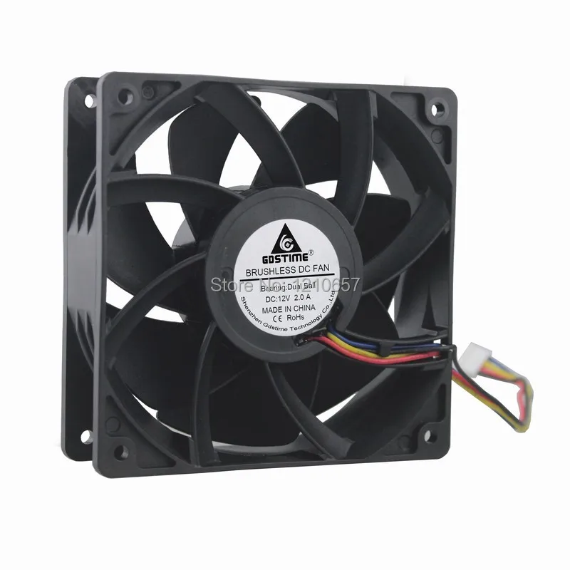 

1PCS Gdstime 120mm x 38mm DC 12V 4Pin Daul Ball 2A FG PWM Brushless Cooler Cooling Fan