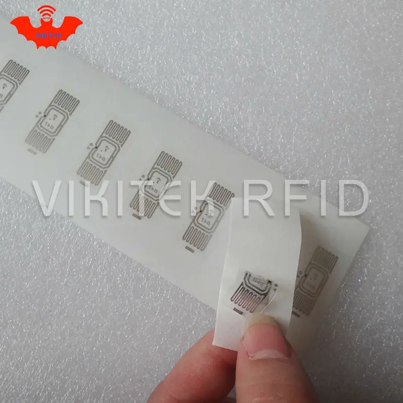 Impinj B42 UHF RFID adhesive wet inlay 100pcs per roll 860-960MHZ Monza4 915M EPC C1G2 ISO18000-6C can be used to RFID tag label