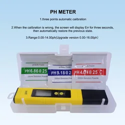 yieryi New Come Protable PH Meter 0-16.00 ph 3 ph buffer power Pen Test Aquarium Pool Water Wine Urine Arrive With Plastic Case