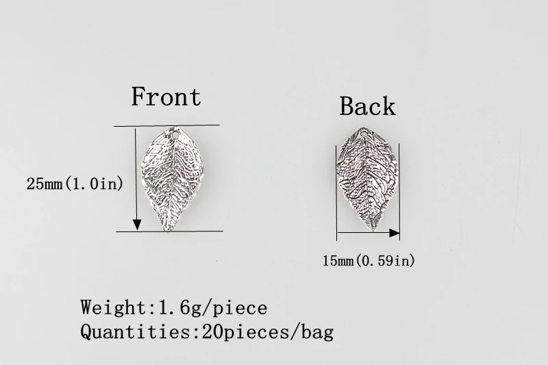 Nowy 20-częściowy 25 * 15MM Nowy Retro Zinc Alloy Leaves Charms Wisiorki dla DIY Akcesoria Prezenty — zdjęcie 5