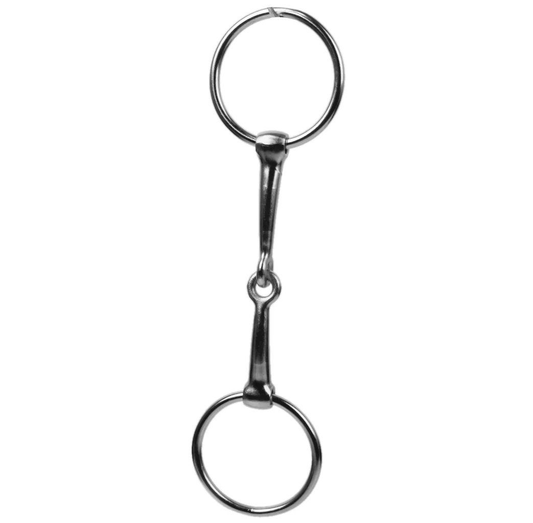 Hand-Polished 140mm  Loose Ring  Mouth Snaffle Horse Bit Silver Iron Roller Tack Horse Mouthpiece