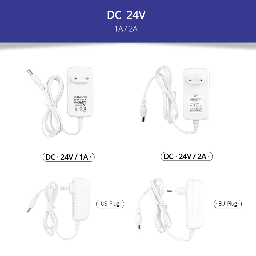 DC 12V 24V 1A 2A 3A Power Adapter Supply Lighting Transformers LED Driver Power Adapter for LED Strip Lamp Wall Desk Adapter