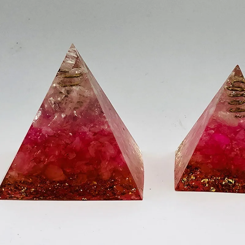 Halo Energy Converter 5-6cm Orgonite Pyramid, symbolizing love brings good luck resin decoration craft orgone