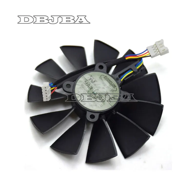 95MM 4PIN 5PIN Everflow T129215SU DC 12V 0.5AMP Graphics Card Fan Replacement For ASUS GTX780 780TI R9280 290 280X 290X Cooler