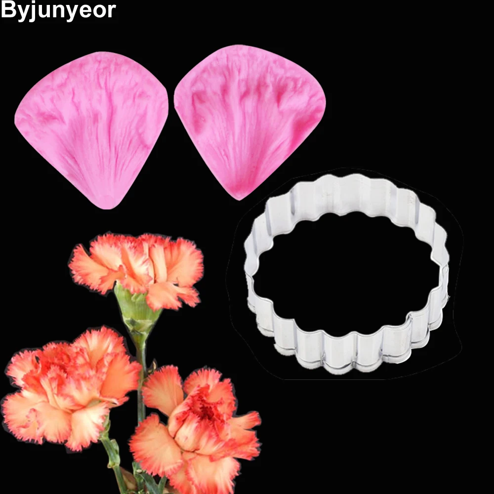 Carnations Flower Petal Flower Veiner Silicone Molds Wax Fon