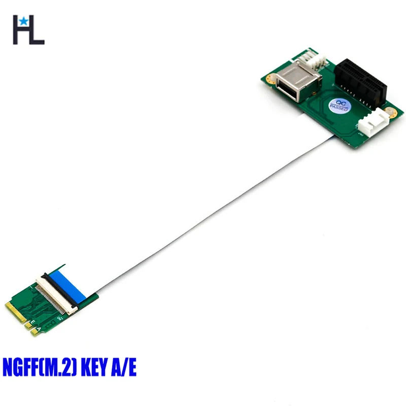 

NGFF (M.2) Key A E to PCI-E Express X1+USB Riser Card with High Speed FPC Cable