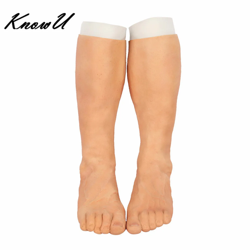 KnowU Silicone Prosthesis Cover Highly Simulated Skin Artificial Legs Feet Cover Scars modelмодель ноги modelo de pierna