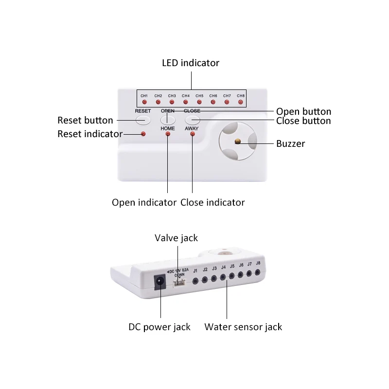 Imagem -02 - Hidaka Water Leak Detector Alarm System For Home Security Water Leakage Flood Alarm Detecção de Transbordamento Wld806 Dn15 Dn20 Dn25