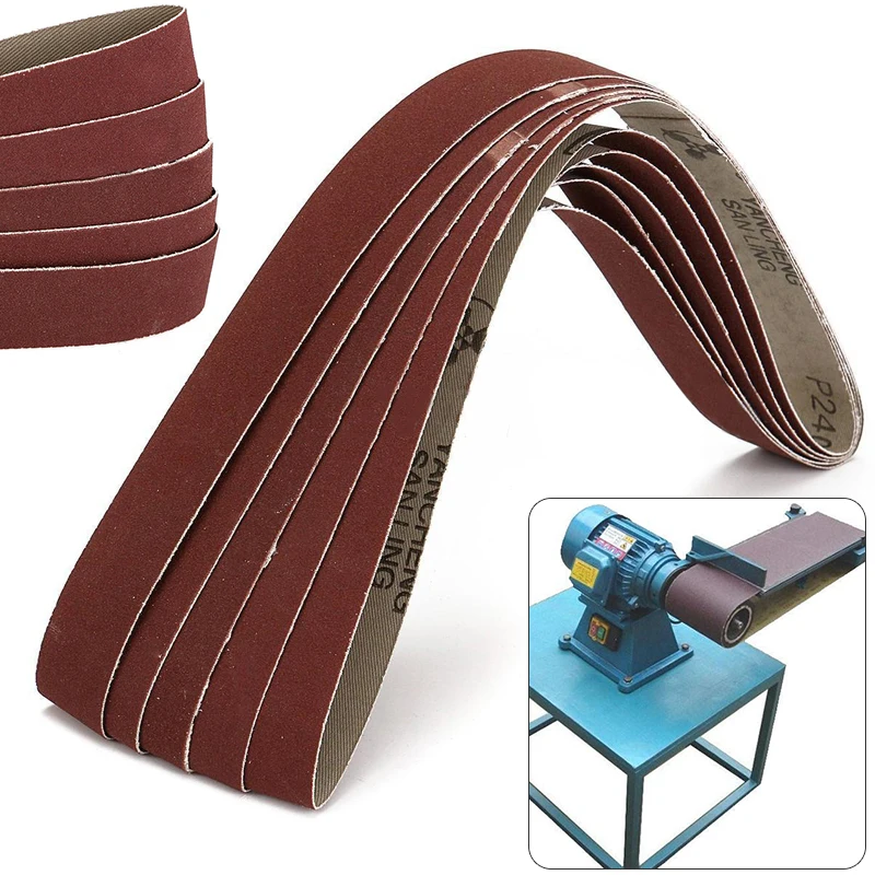 5Pcs x 25*760mm 1''x30'' Inch AL Oxide 240 Grit Sanding Belts For Metal Working