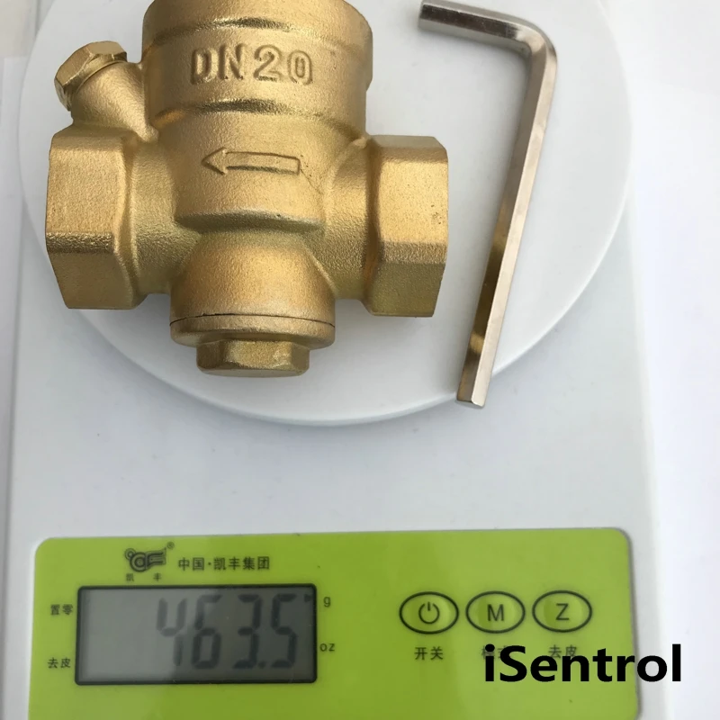 Válvula reductora de presión ajustable de alta temperatura, sin manómetro, hecho de latón, G3/4 ", H59