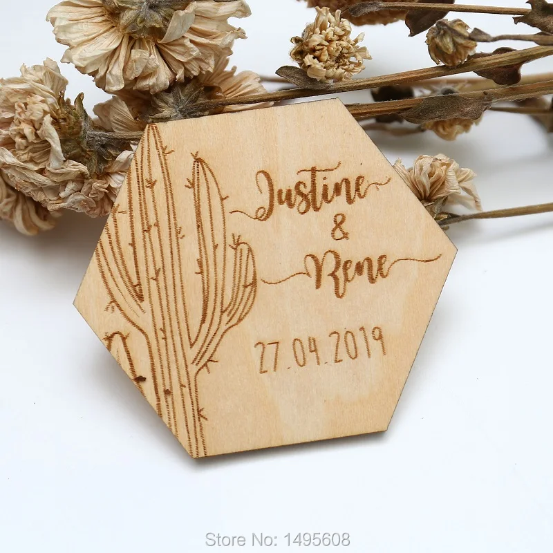 

Cactus Wedding Save the Date Magnets,Custom Wedding invitations cards, Rustic favor magnets ,wedding gifts for guests, wood tags