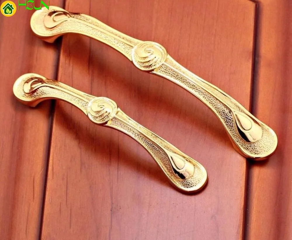 Ouro Porta Puxadores de Gaveta Punho Punho Do Armário de Cozinha Puxa Dresser Puxa Puxadores para Móveis Hardware