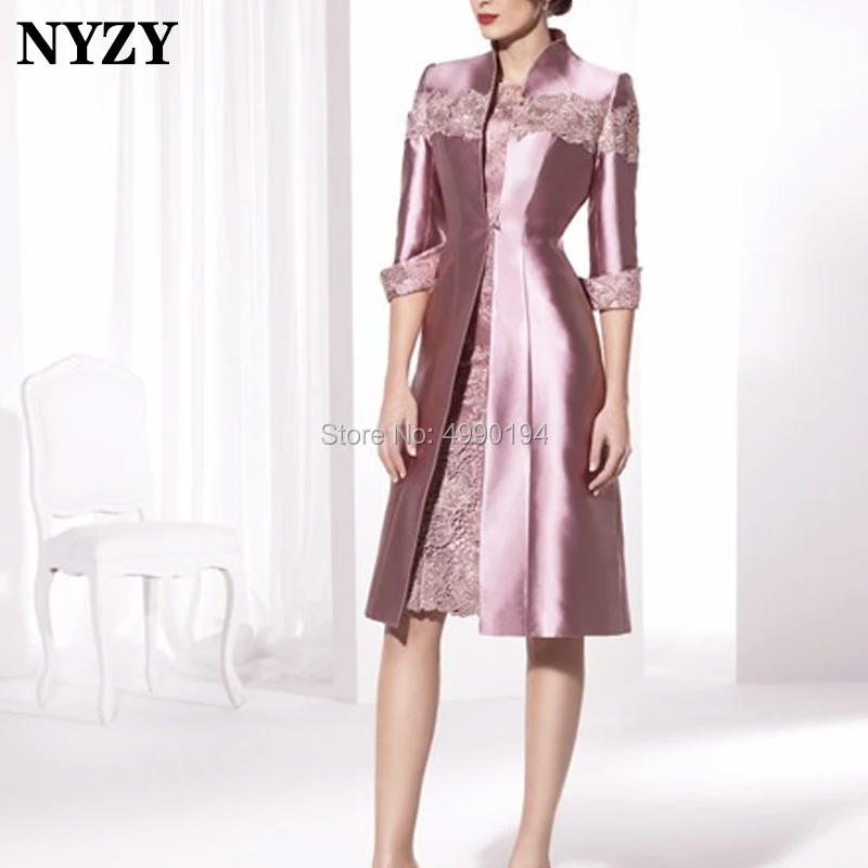 NYZY M141 Elegant Sheath Mother of the Bride Dresses With Bolero Jacket 2 Piece Wedding Guest Dress Party Outfits Church Suits