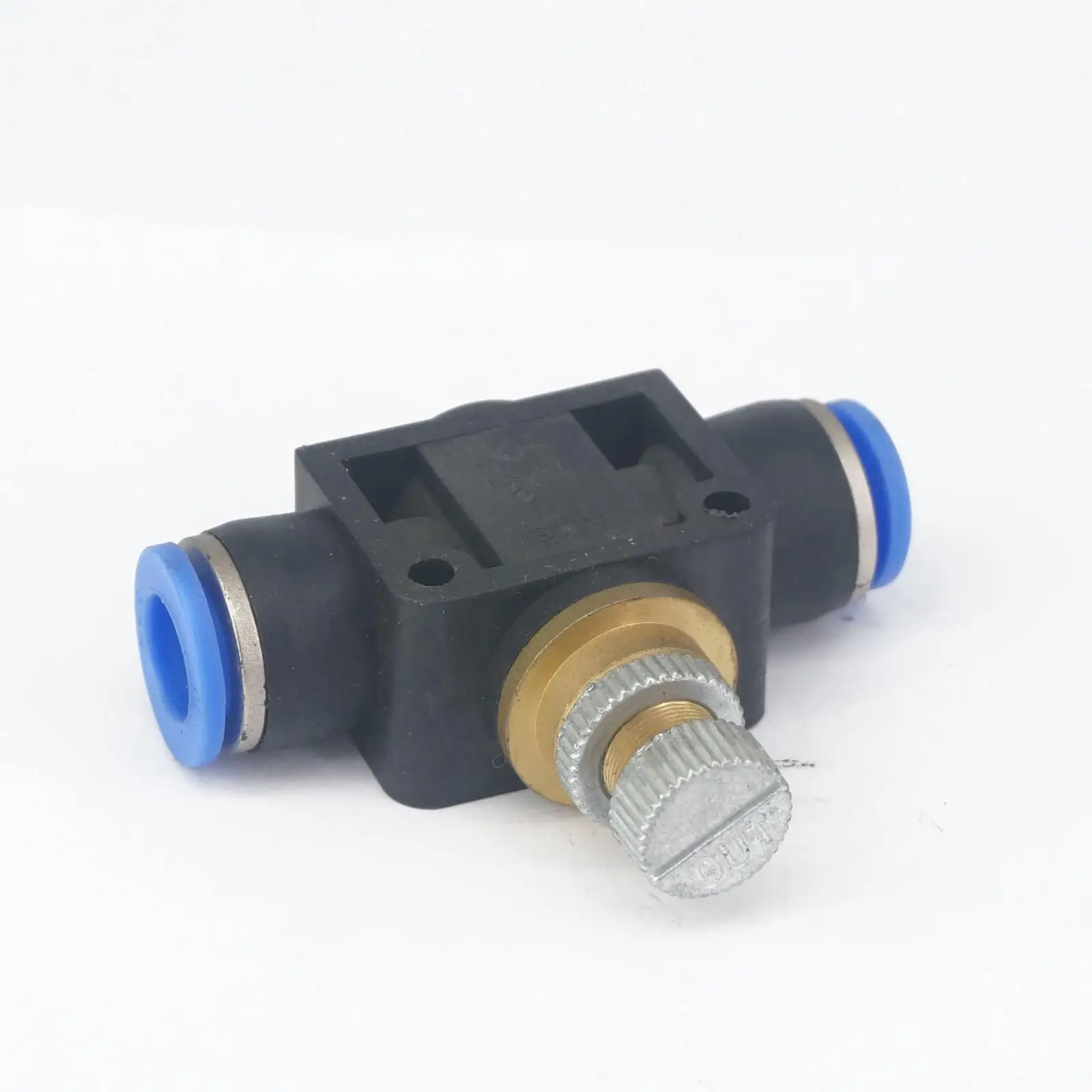 Push Fit Tube O/D 10mm Pneumatic Push In Flow Speed Control Valve Union Quick  Plastic Pneumatic tube fitting