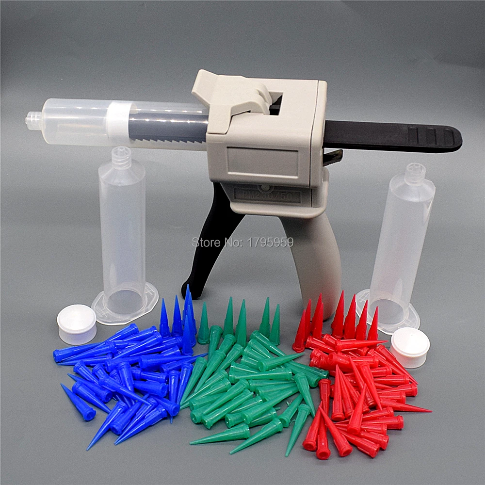 Manual Glue Gun 30ml UV Adhesive Caulking Gun with Glue Dispenser 30cc Empty Cartridge Tube 18G 22G 25G Tapered Dispensing Tips